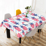 Strawberry pattern blue lines background Tablecloth