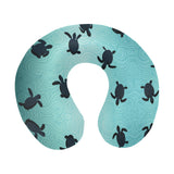 Sea turtle with blue ocean backgroud U-Shaped Travel Neck Pillow