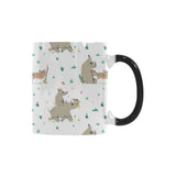 Cute Rhino pattern background Morphing Mug Heat Changing Mug