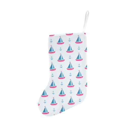 Sailboat anchor pattern Christmas Stocking