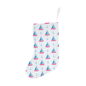 Sailboat anchor pattern Christmas Stocking