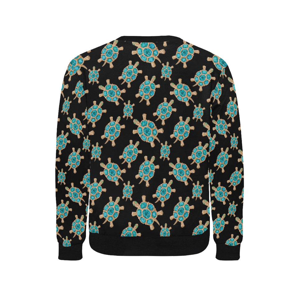 Sea turtle blue stone pattern Men's Crew Neck Sweatshirt