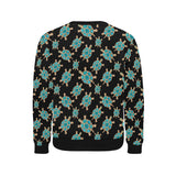 Sea turtle blue stone pattern Men's Crew Neck Sweatshirt