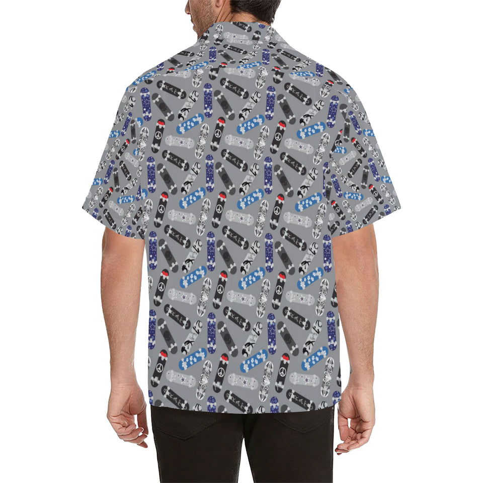 Skate Board Pattern Print Design 03 Men's All Over Print Hawaiian Shirt (Model T58)