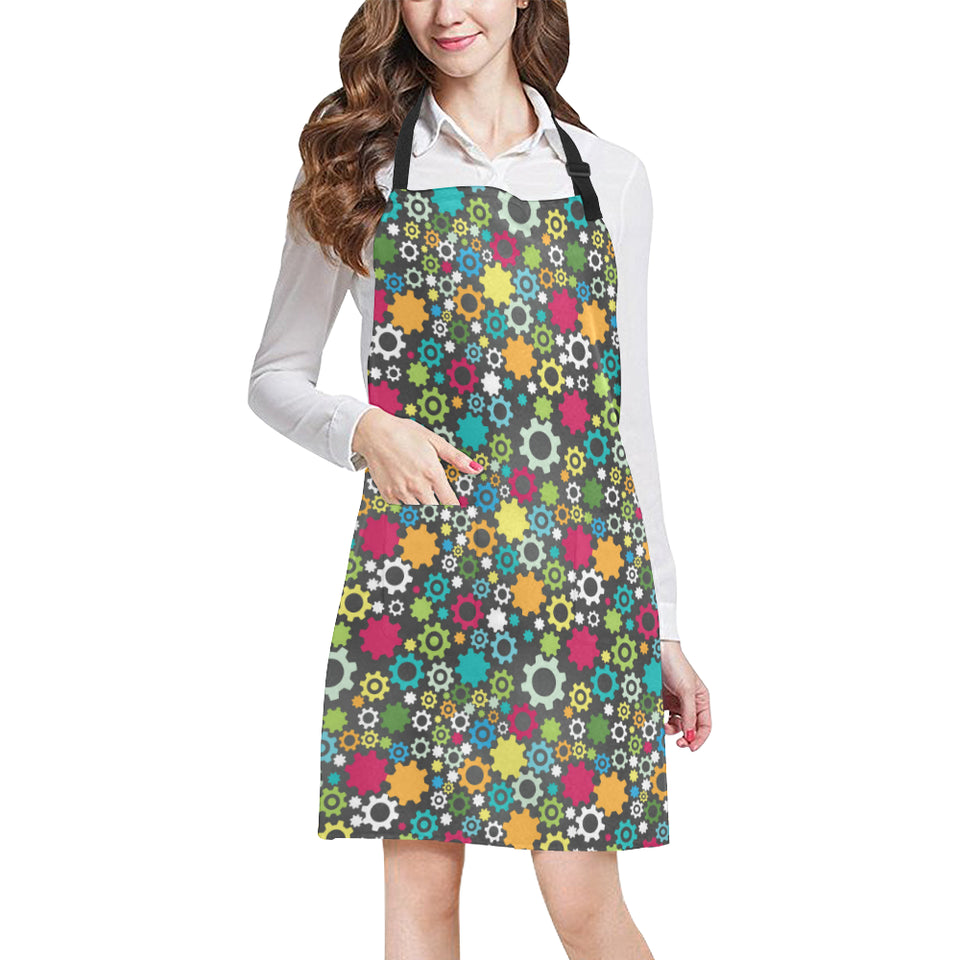 Gear Pattern Print Design 03 All Over Print Adjustable Apron