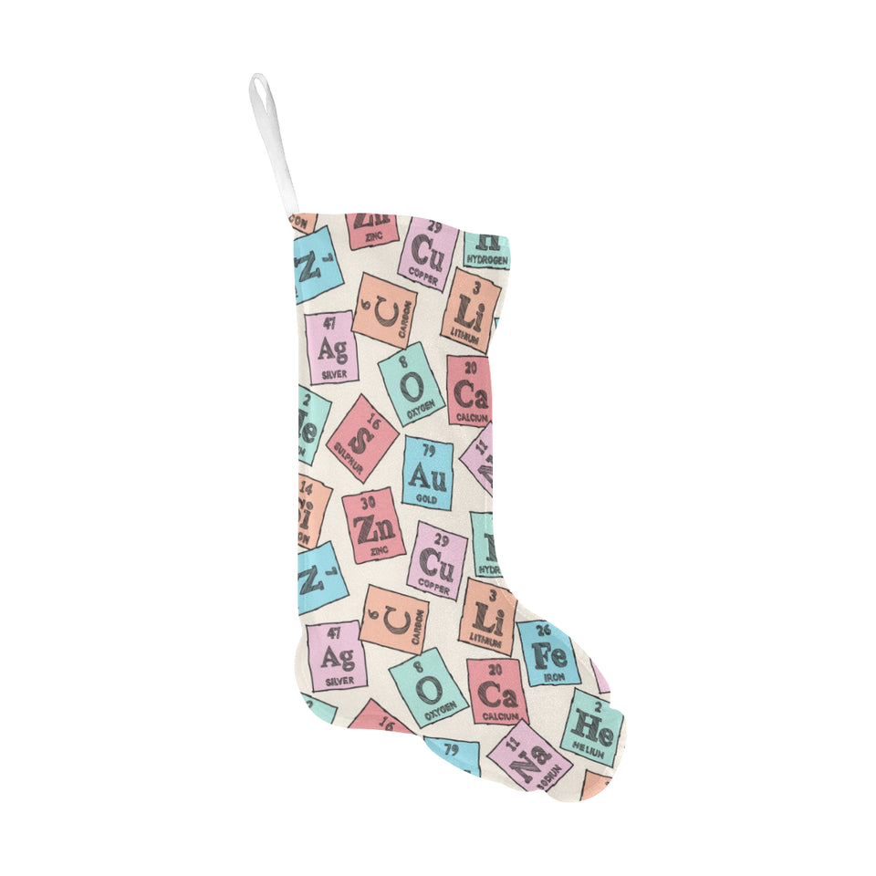 Chemistry Periodic Table Pattern Print Design 02 Christmas Stocking
