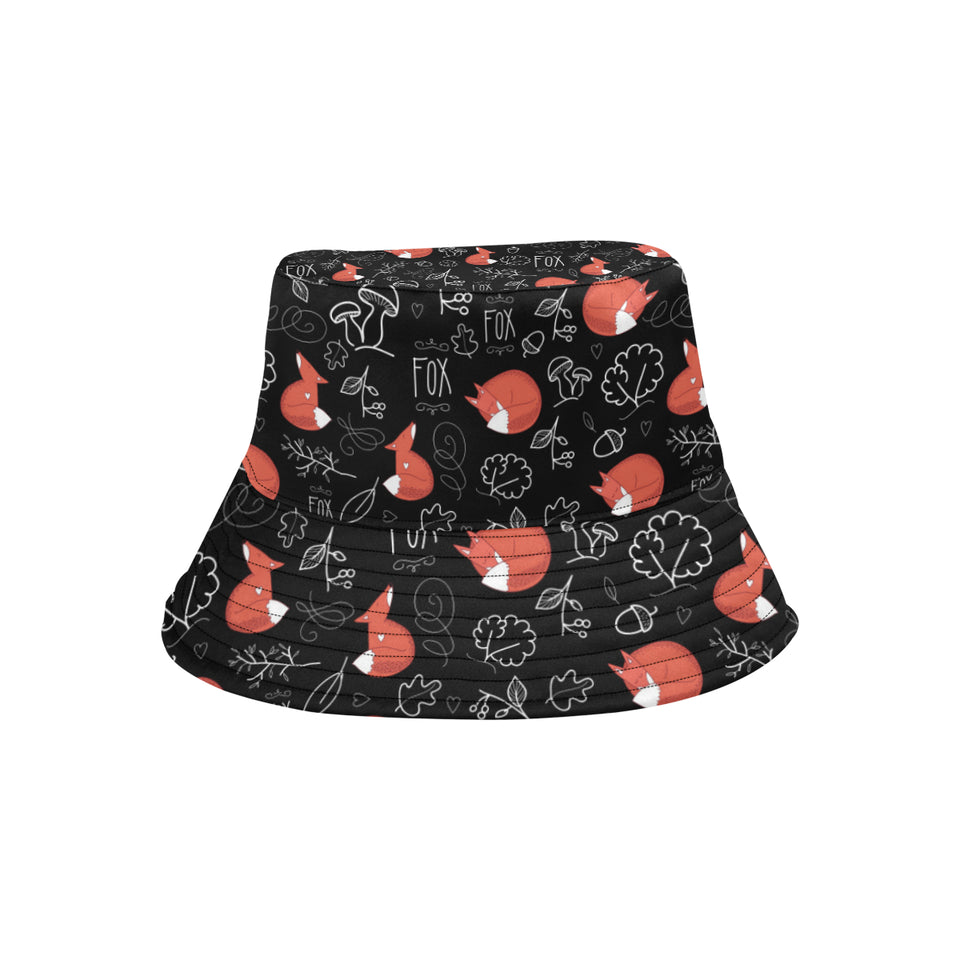 fox sleeping fox pattern Unisex Bucket Hat