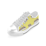 Cute Hamster pattern Men's Low Top Canvas Shoes White