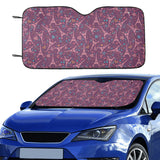 Eiffel Tower Heart Pattern Print Design 04 Car Sun Shade