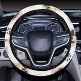 Cute pugs pink heart paw pattern Car Steering Wheel Cover