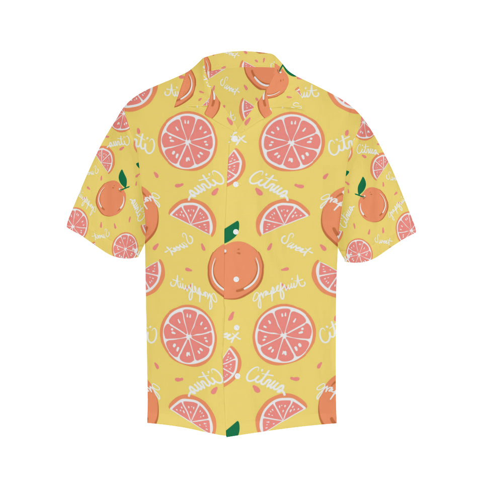 Grapefruit yellow background Men's All Over Print Hawaiian Shirt