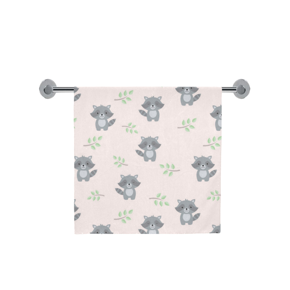 cute raccoons leaves pattern Bath Towel