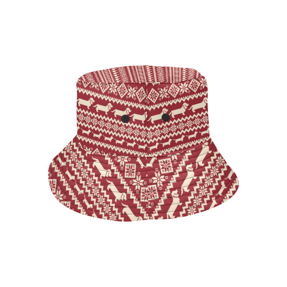 Dachshund Nordic pattern Unisex Bucket Hat