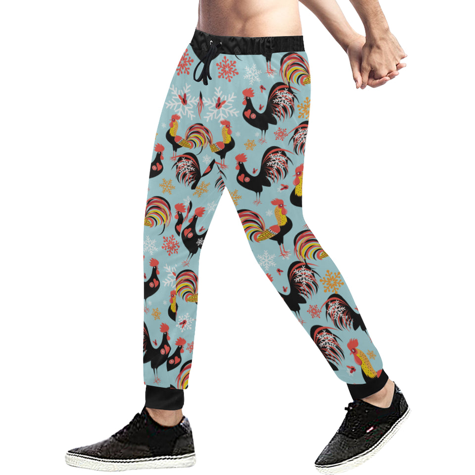 Rooster chicken cock snowfalke Unisex Casual Sweatpants