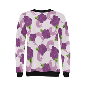 Cute Grape pattern Women's Crew Neck Sweatshirt