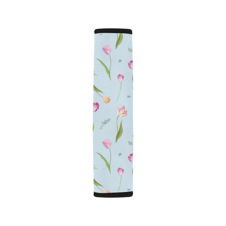 Watercolor Tulips pattern Car Seat Belt Cover
