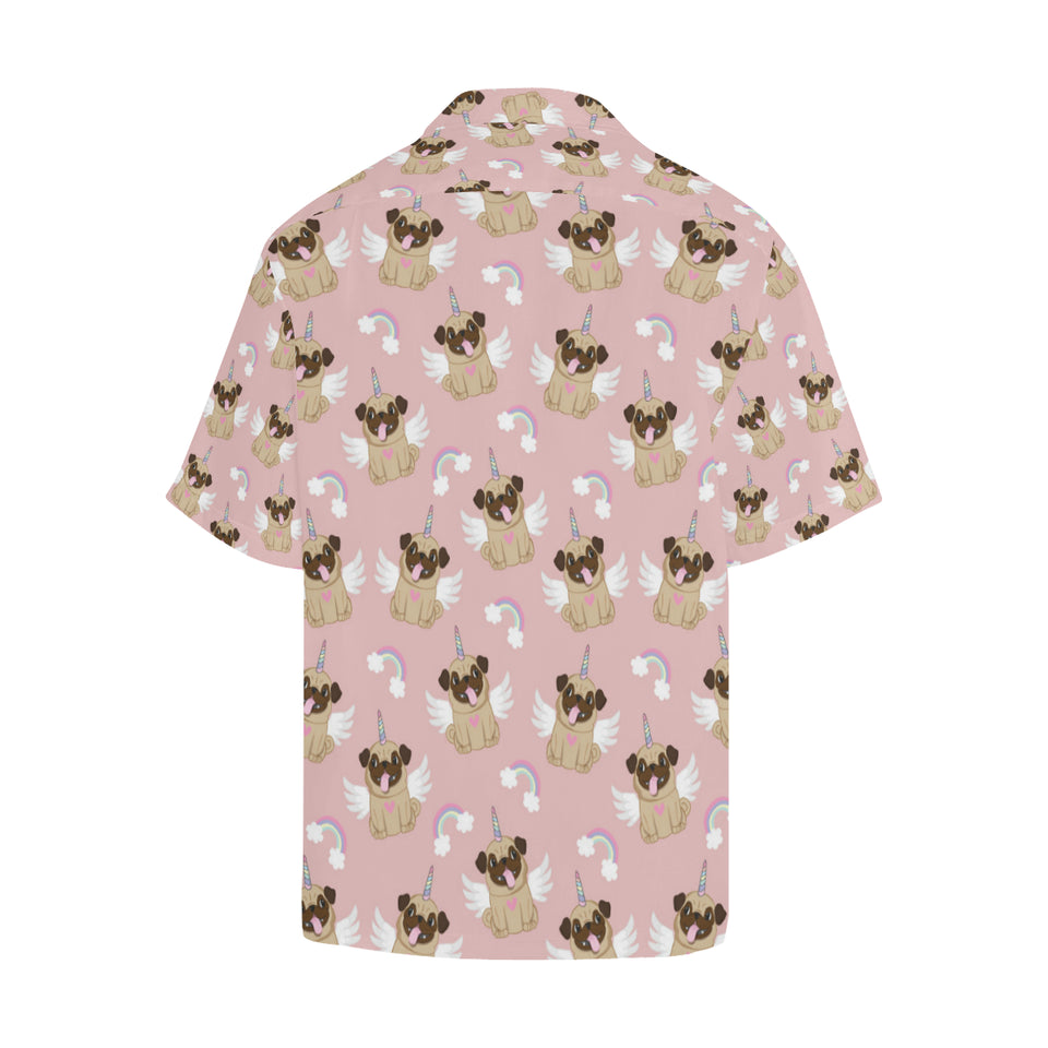 Cute unicorn pug pattern Men's All Over Print Hawaiian Shirt
