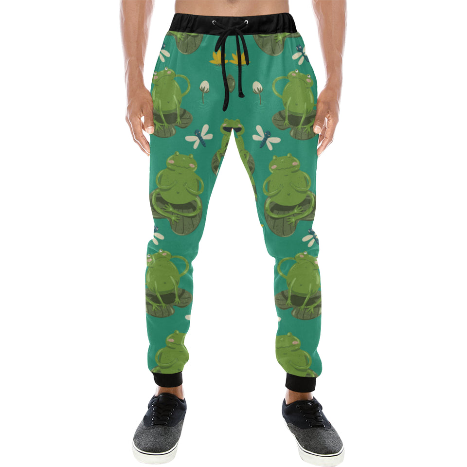 Cute frog dragonfly design pattern Unisex Casual Sweatpants