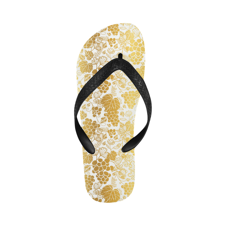 Gold grape pattern Unisex Flip Flops