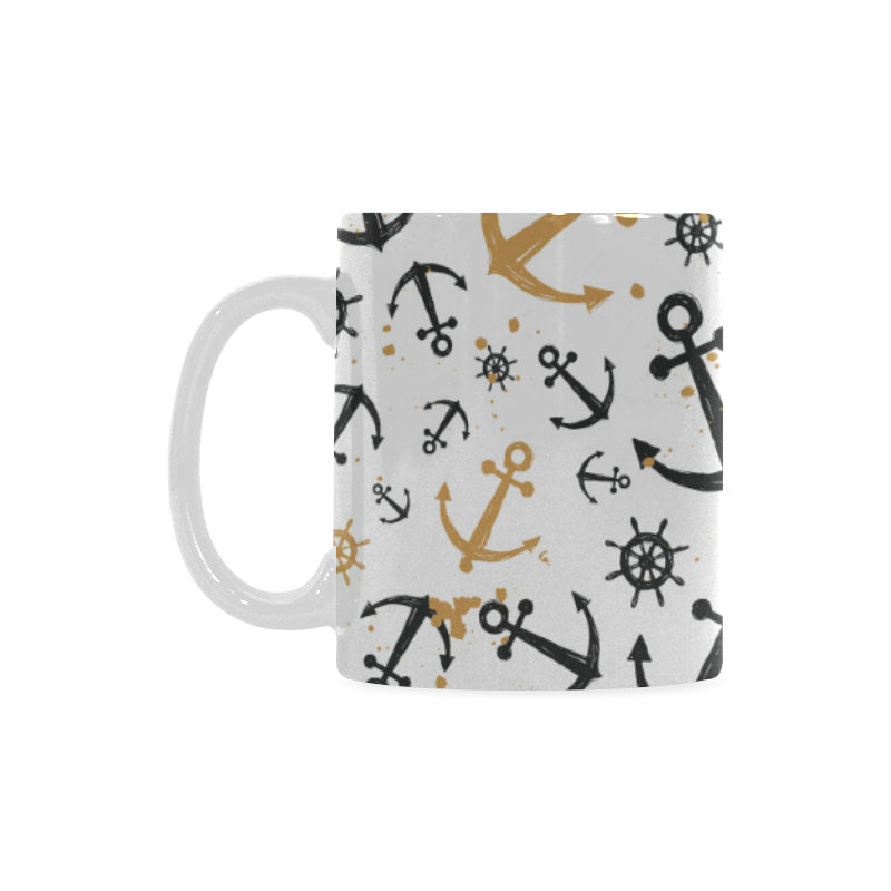 Anchors Rudders pattern Classical White Mug (Fulfilled In US)