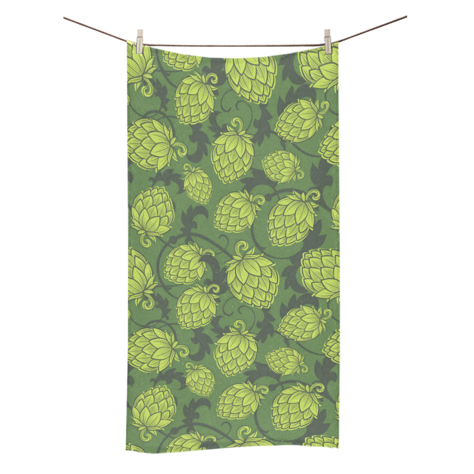 Hop pattern Hop cone background Bath Towel