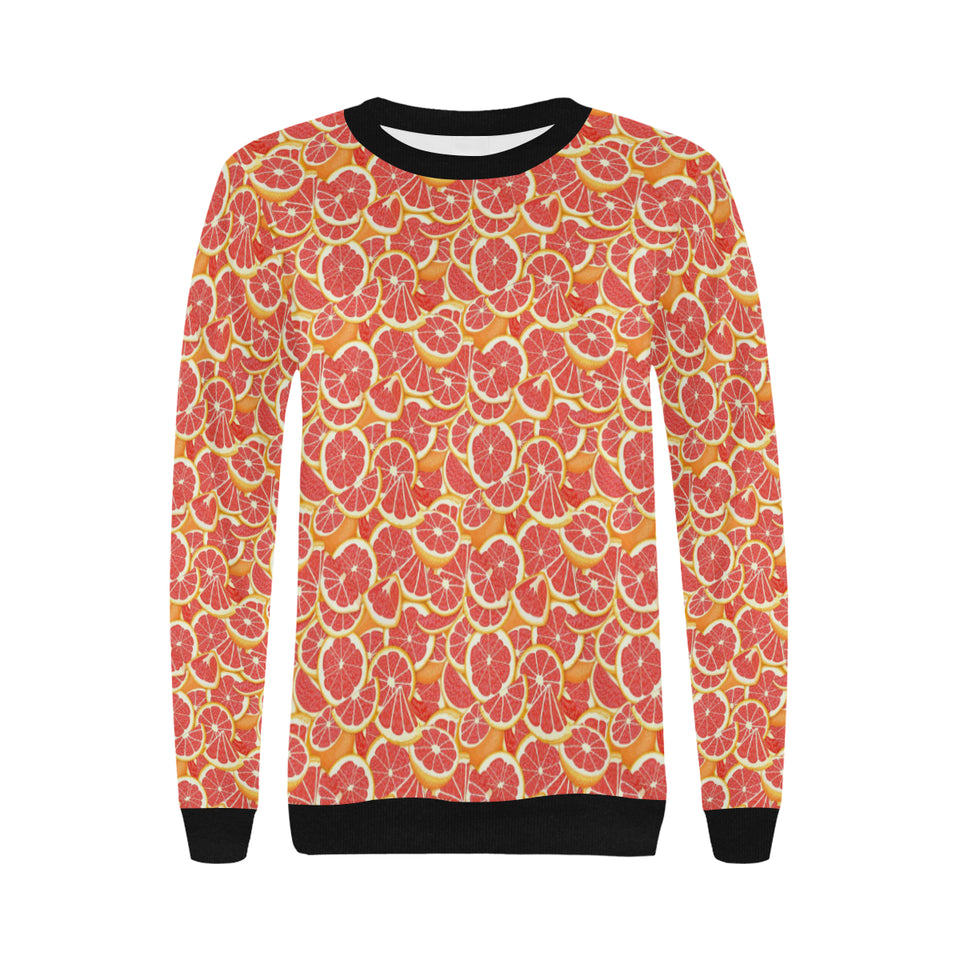 Tropical grapefruit pattern Women's Crew Neck Sweatshirt