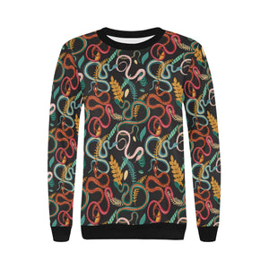 Colorful snake plant pattern Women's Crew Neck Sweatshirt