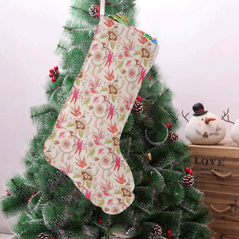 Swallow Pattern Print Design 01 Christmas Stocking