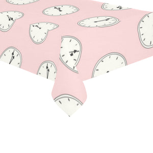 Clock pattern pink blackground Tablecloth