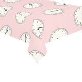 Clock pattern pink blackground Tablecloth