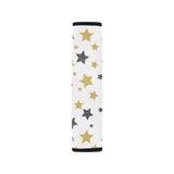 hand drawn gold black star pattern Car Seat Belt Cover