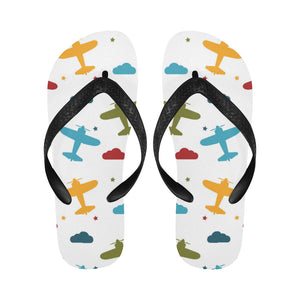 Airplane star cloud colorful Unisex Flip Flops