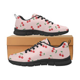 cherry pattern pink background Men's Sneaker Shoes