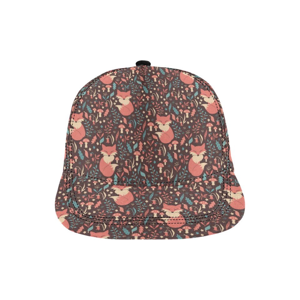 fox leaves mushroom pattern All Over Print Snapback Cap