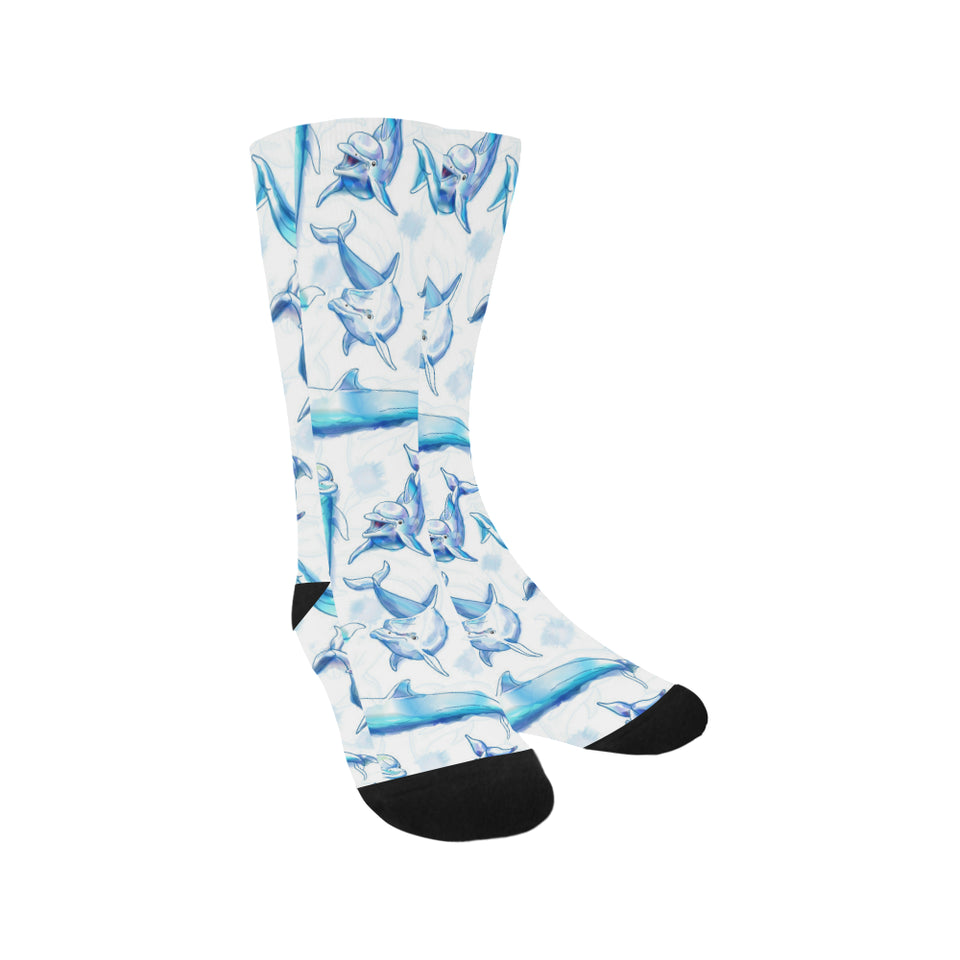 Watercolor dolphin pattern Crew Socks