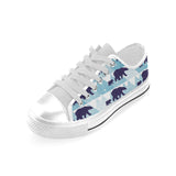 polar bear winter snow pattern Men's Low Top Shoes White