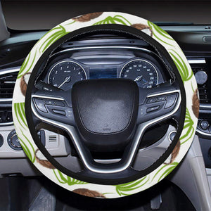 Coconut Pattern Print Design 04 Car Steering Wheel Cover