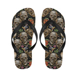 Skull rose humming bird flower pattern Unisex Flip Flops