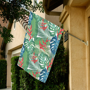 heliconia palm and monstera leaves pattern House Flag Garden Flag