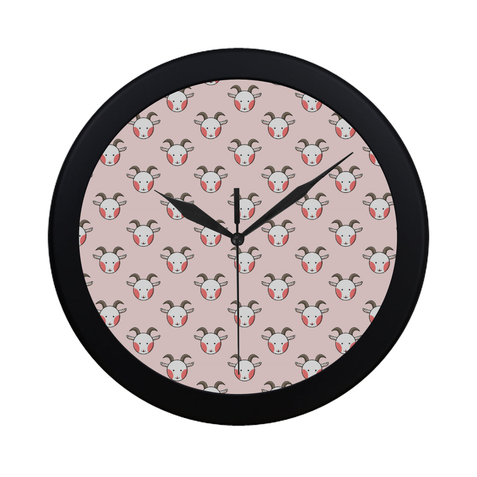 Cute goat pattern Elegant Black Wall Clock