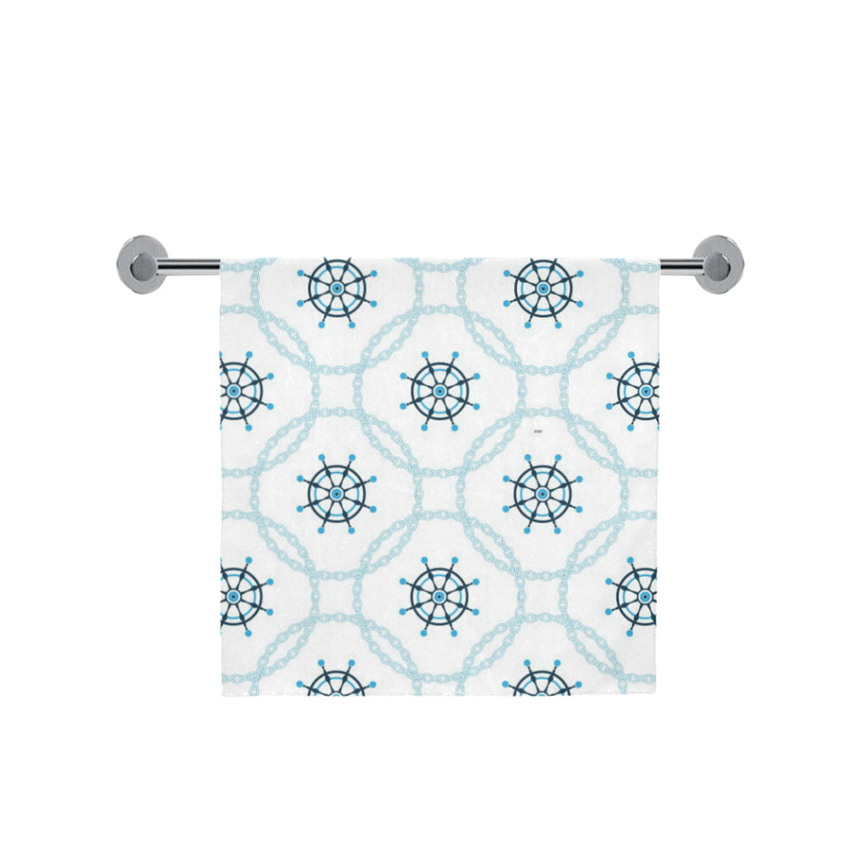 nautical steering wheel chain Bath Towel