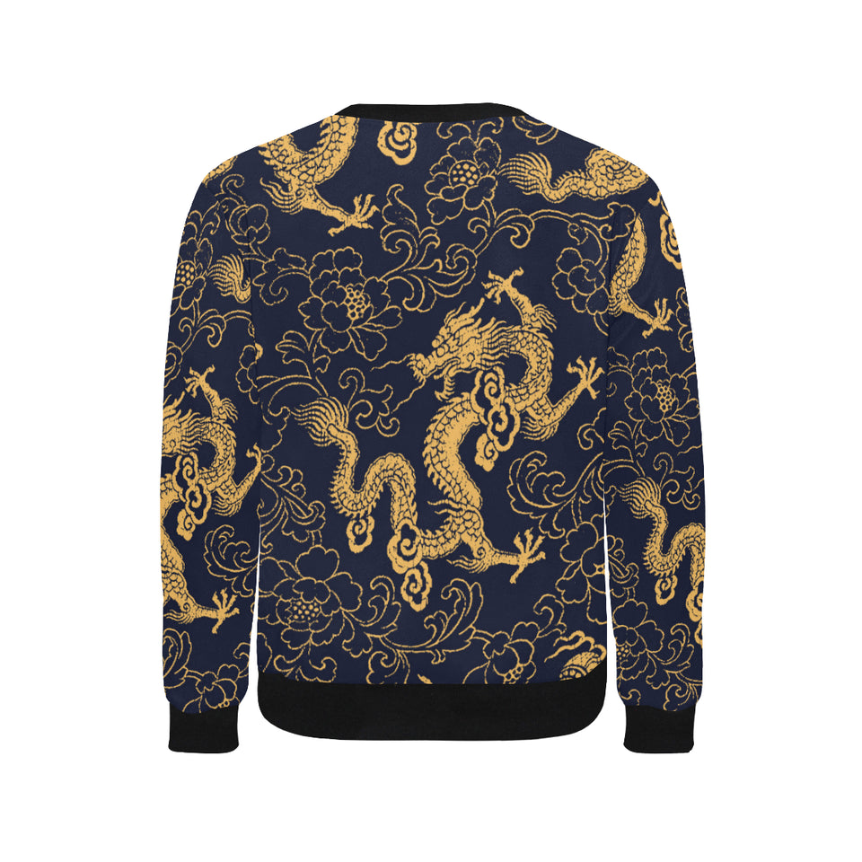 Gold dragon pattern Men's Crew Neck Sweatshirt