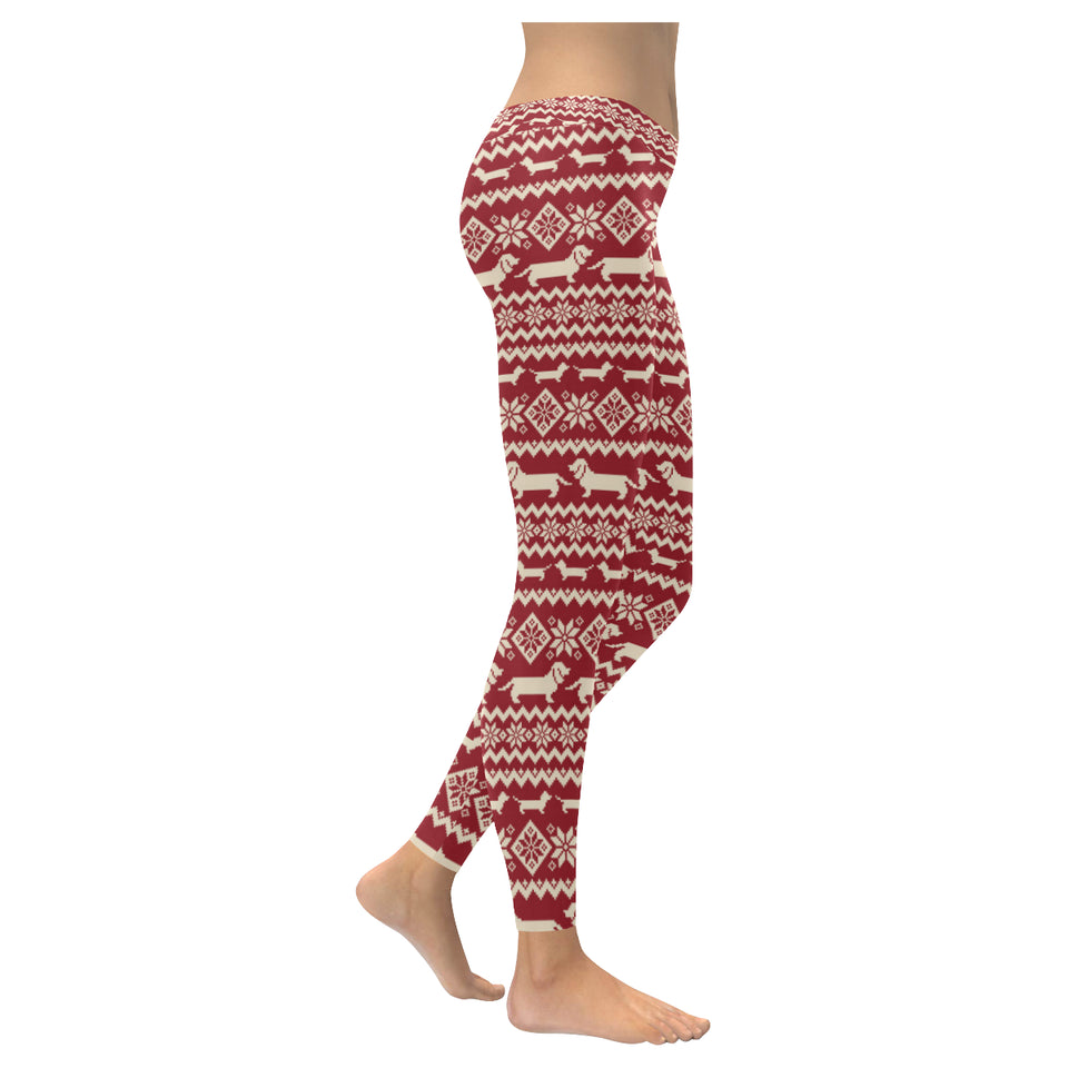 Dachshund Nordic pattern Women's Legging Fulfilled In US