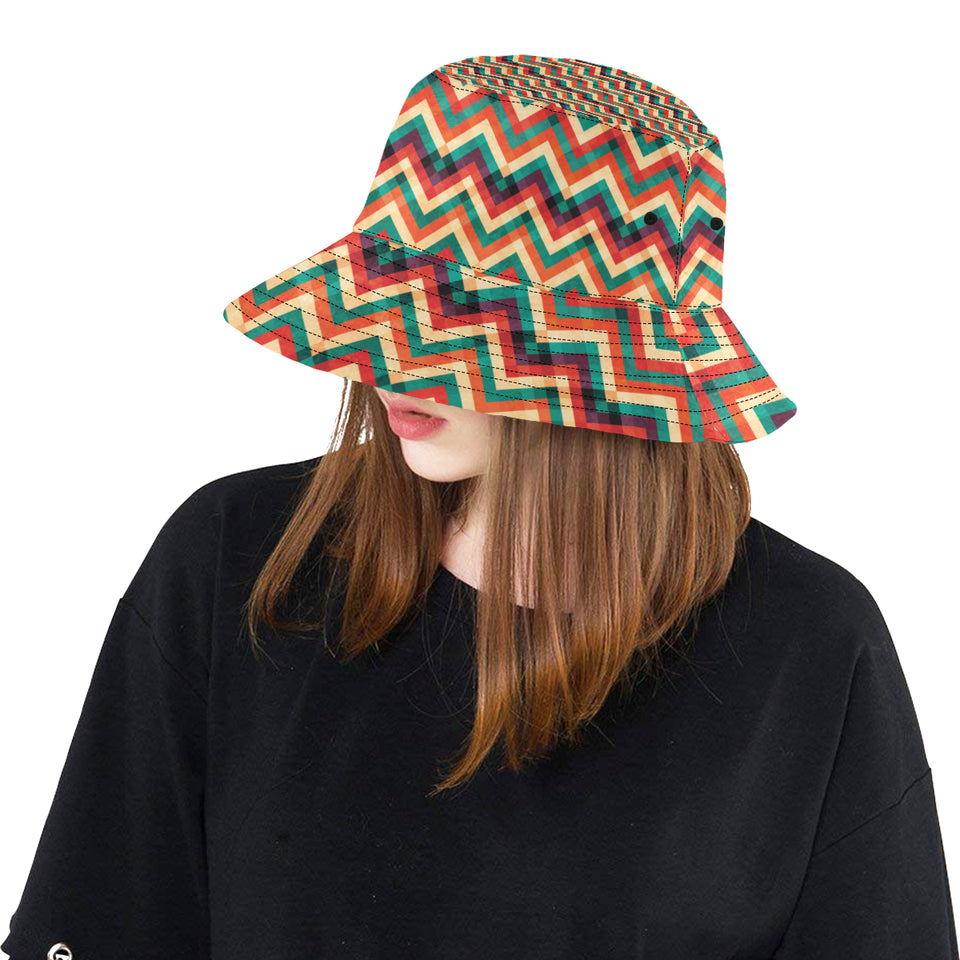zigzag  chevron colorful pattern Unisex Bucket Hat