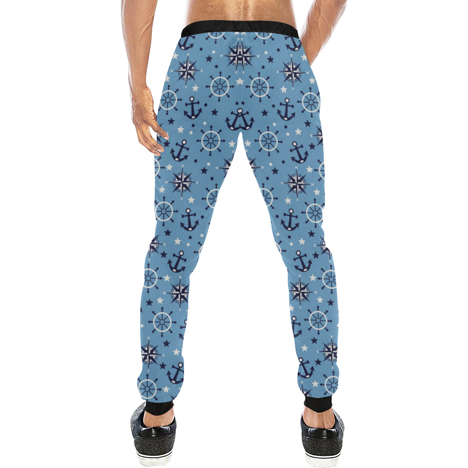 Anchors rudder compass star nautical pattern Unisex Casual Sweatpants