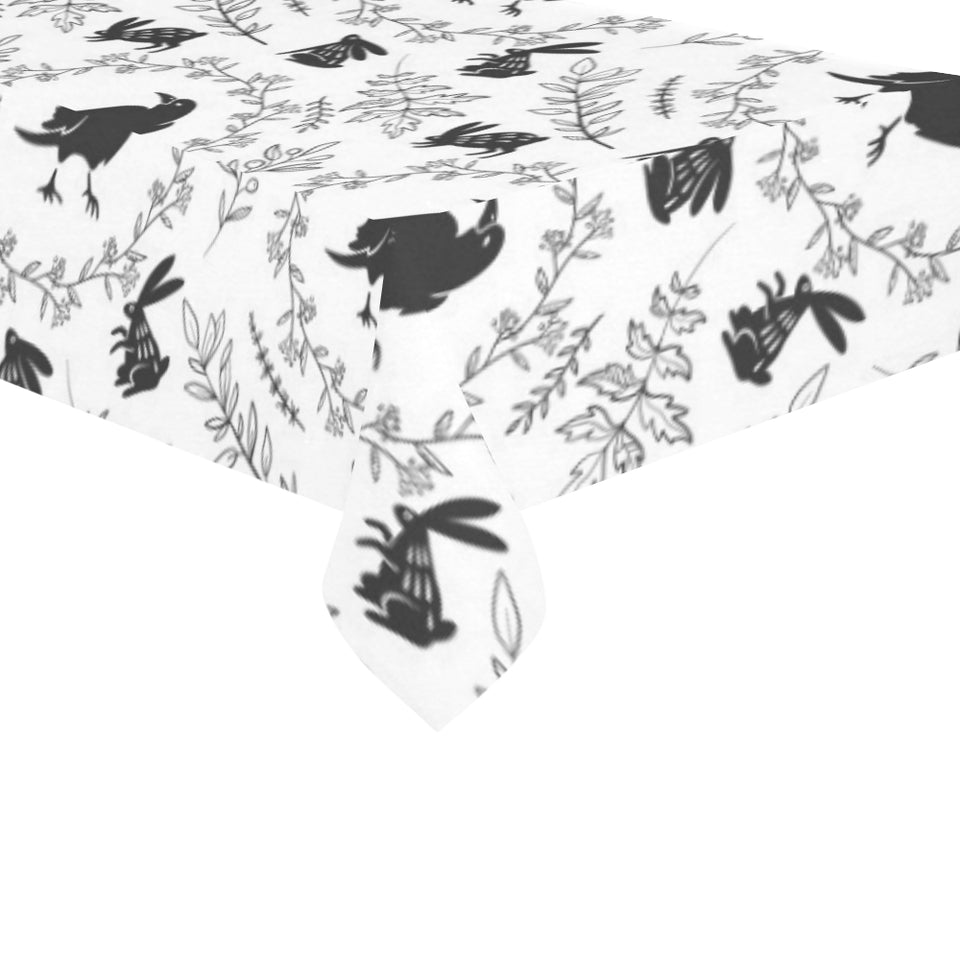 Crows floral wreath rabbit pattern Tablecloth