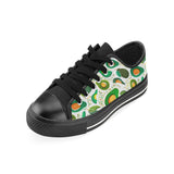 Avocado design pattern Men's Low Top Canvas Shoes Black