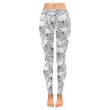 Cute french bulldog head pattern Women's Legging Fulfilled In US