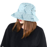 Dragonfly pattern blue background Unisex Bucket Hat
