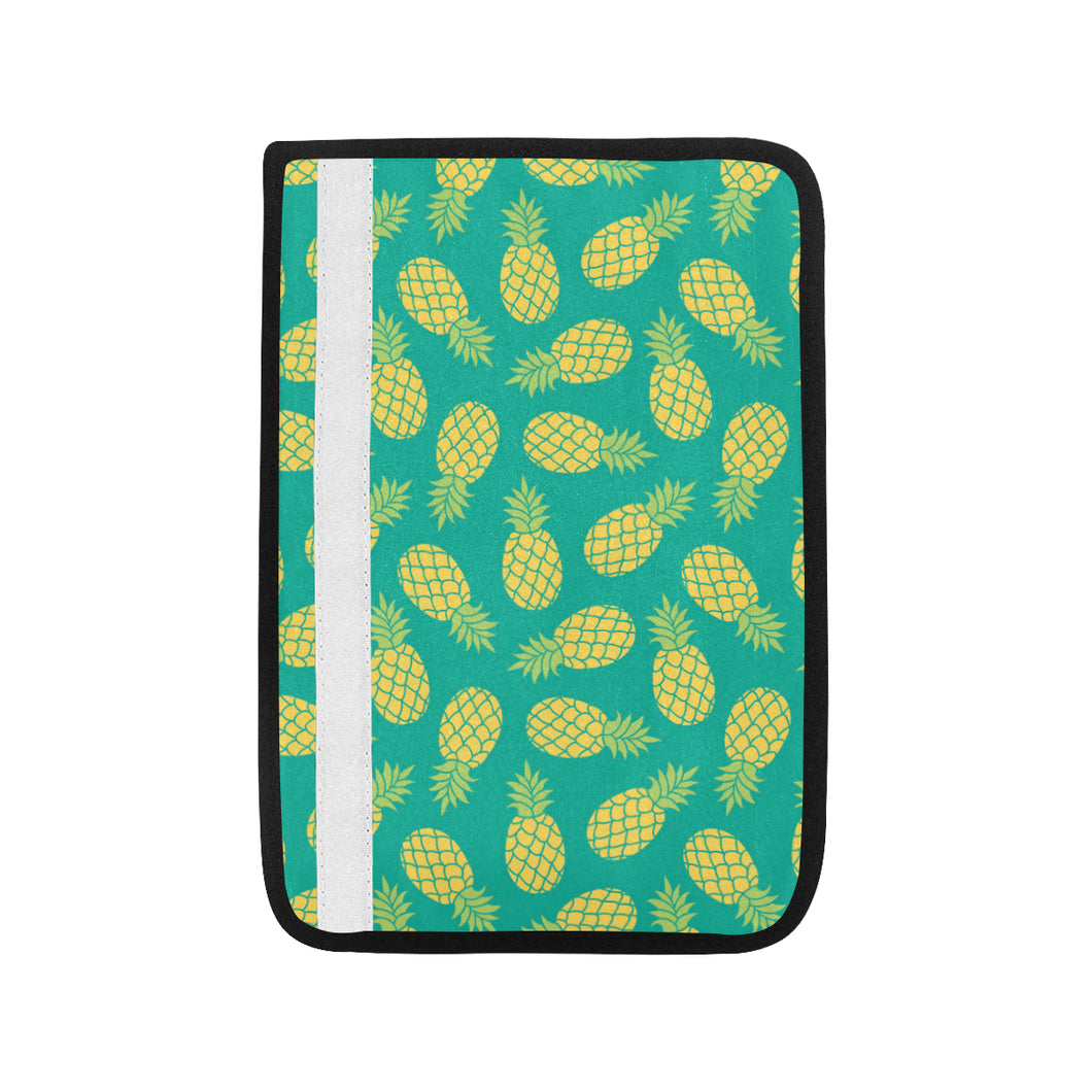 Pineapples pattern green background Car Seat Belt Cover